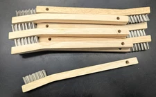  New 12 Stainless Steel Mini Wire Brushes w/wood handle -Tooth brush- Free Ship 