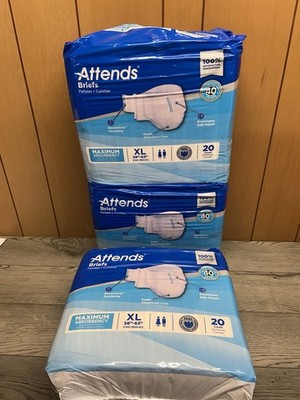 Attends Advanced Incontinence Briefs Size XL X-Large 58''-63'' 60ct