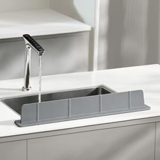 20" Silicone Sink Splash Guard with Suction Cups, Flexible Easy to Clean Kitch