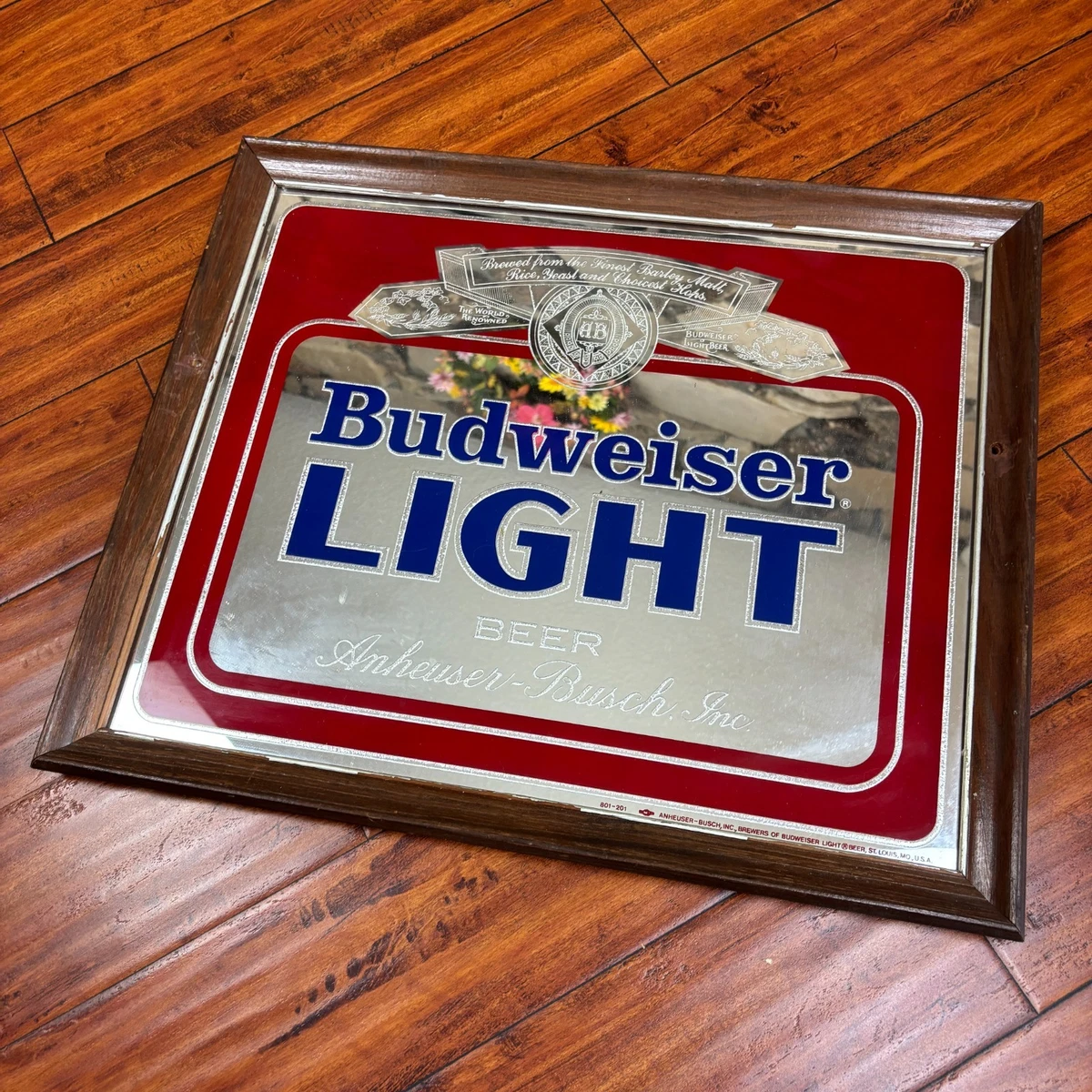 Anheuser Busch Mirror In Collectible Budweiser Signs & Tins for