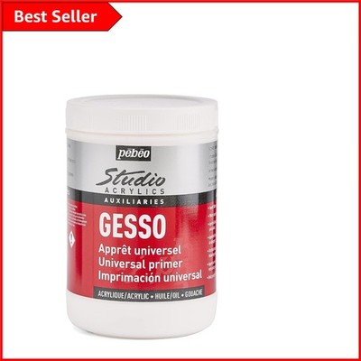 1 L Acryl Gesso - schnelltrocknend, mattes Finish für Künstler und Bastler