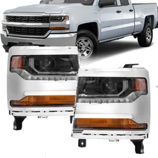 2016-2018 Chevy Silverado 1500 HID/Xenon LED DRL Projector Headlights Headlamps