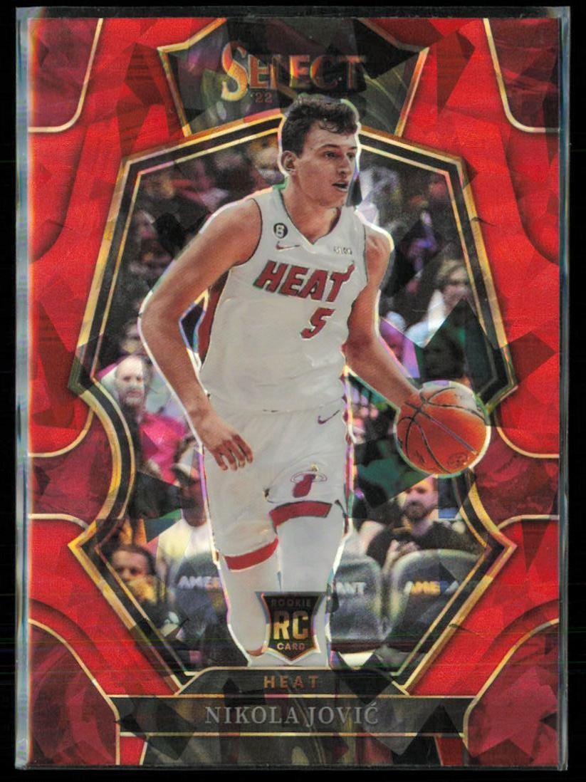2022-23 Panini Select Nikola Jovic Red Cracked Ice Prizms #170 Rookie