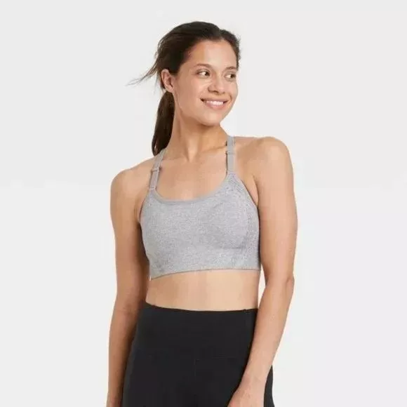 All In Motion Sports Bra High Support Bonded Seamless Womens Gray M