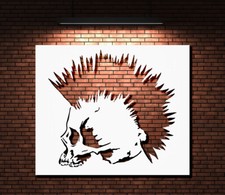 Punk Skull Stencil Reusable Mylar Template for Airbrush, DIY Crafts 34