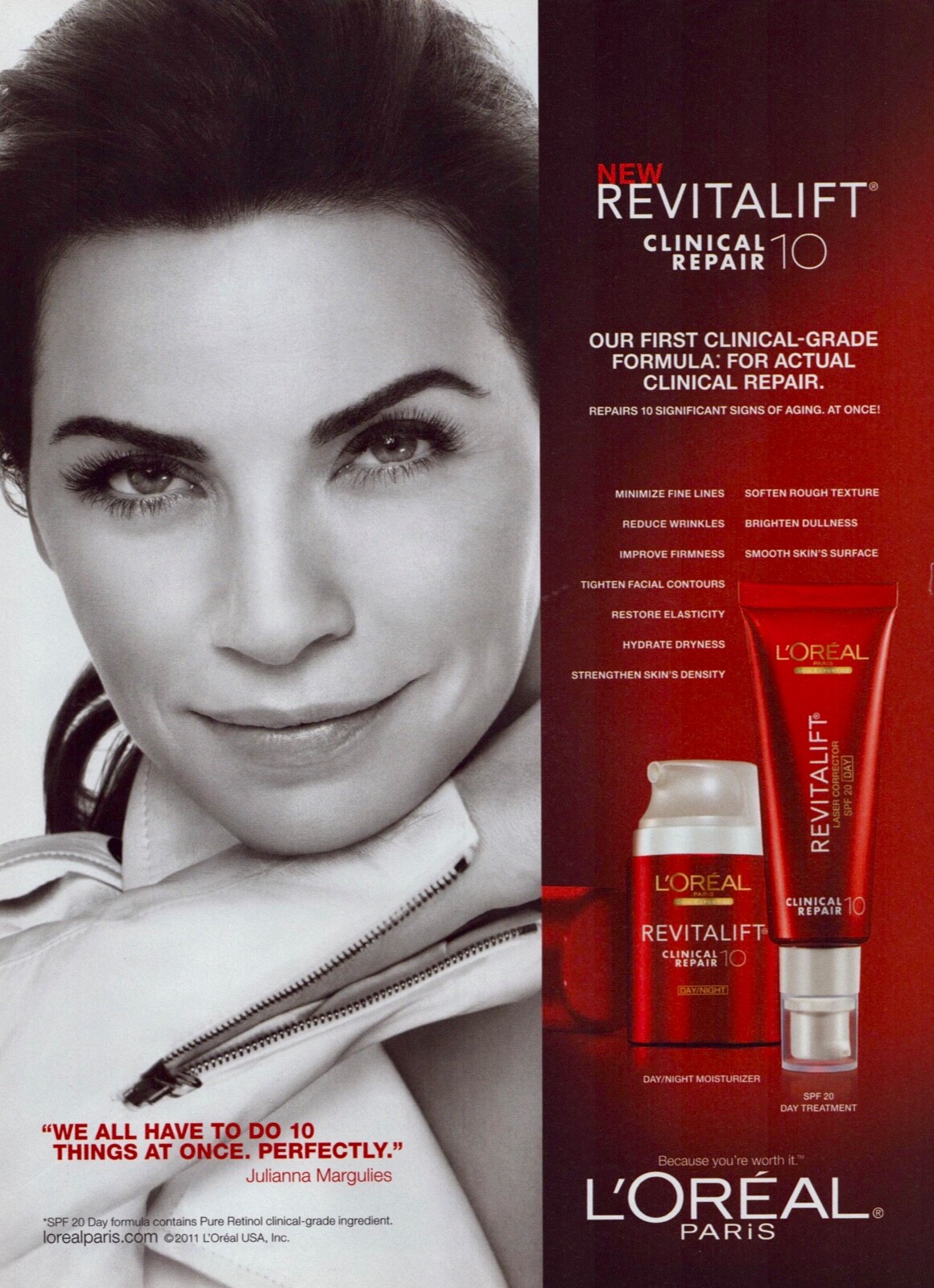 2011 L'OREAL PARIS Revitalift ~ Julianna Margulies ~ VINTAGE PRINT ...