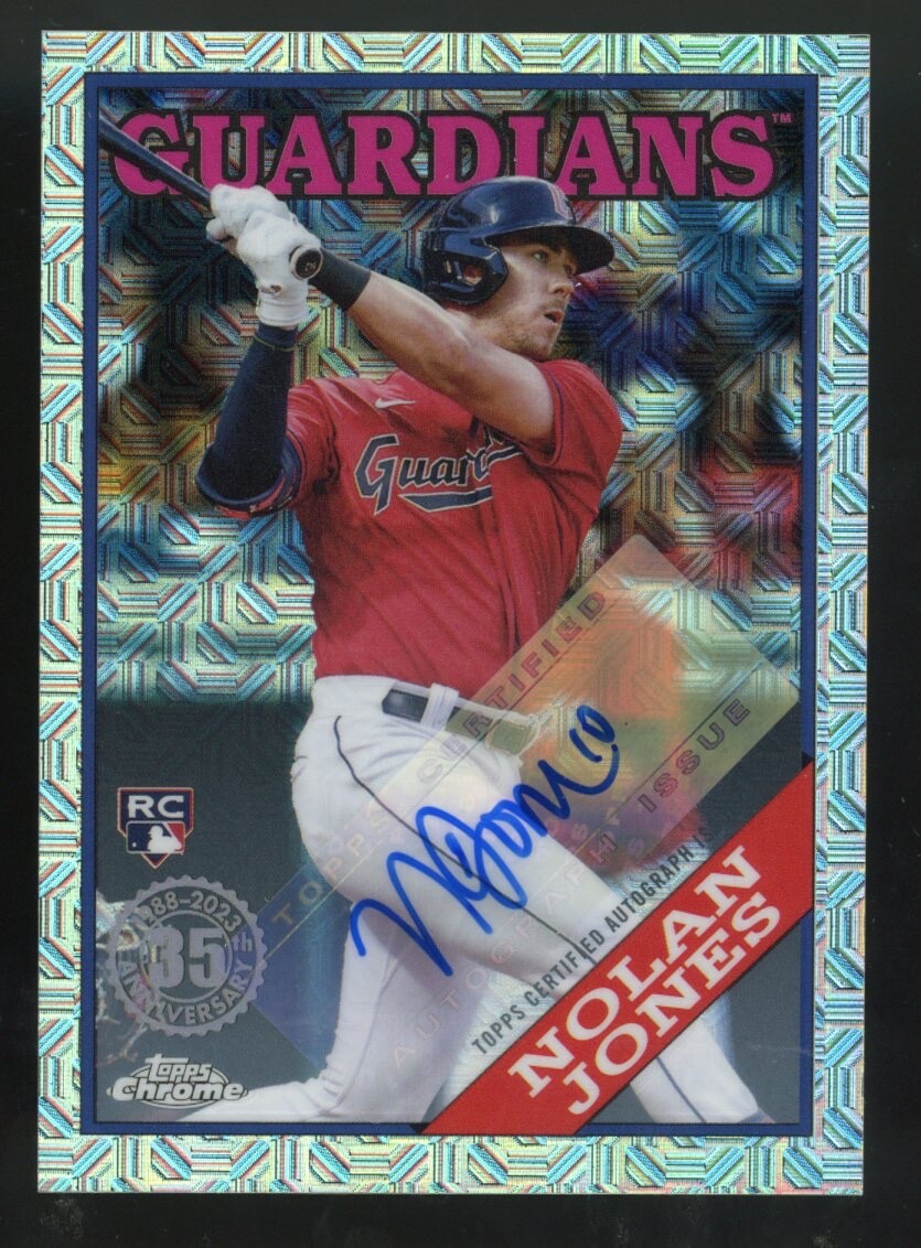 2023 Topps Series 1 Silver Pack Chrome Refractor Nolan Jones Rookie Auto /249