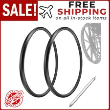(1 Pair) Wheelchair Rear Wheel Replacement Tire Wheelchair Tire 24 X 1 Ungive