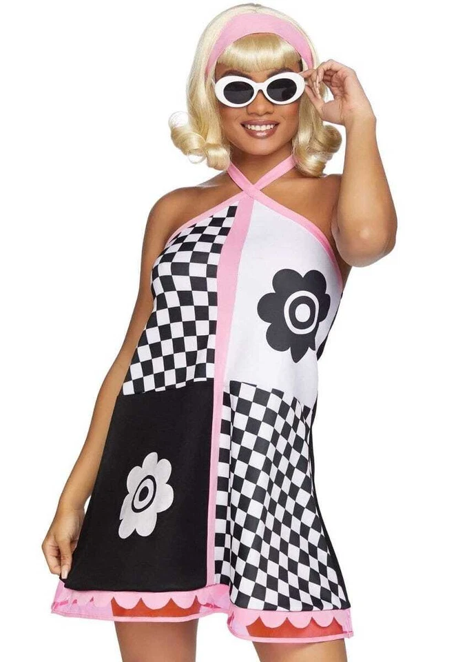 CA1591 Leg Avenue Swinging 60's Sweetie Hippie Disco 70s Dress Up Groovy Costume - Image 2 of 4