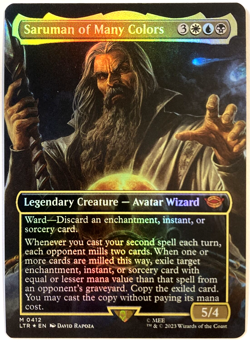 MTG Saruman of Many Colors 拡張版 foil MTG Saruman of Many Colors *BORDERLESS FOIL* The Lord of the Rings