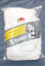 Fruit of the Loom  Boys Undershirts, 5-Pack White Tank Tops size small