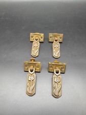 Set Of 4 Art Nouveau Drawer Cabinet  Handles Floral Tulip Unusual 5 Cm Long