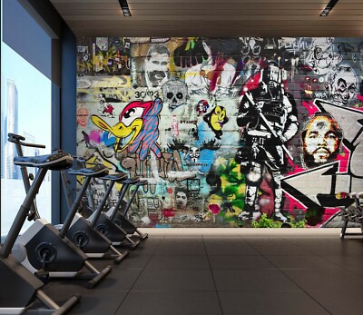 3D Graffiti 31429NA Business Wallpaper Wall Mural Self-adhesive Commerce Fay