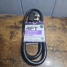 Iron Forge Cable NEMA 14-30 Plug 4' - 4 Wire Dryer Power Cord