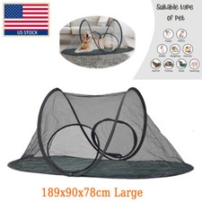 US Large Indoor  Outdoor Pet House Pop Up Dog Cat Playpen Foldable Tent Cage