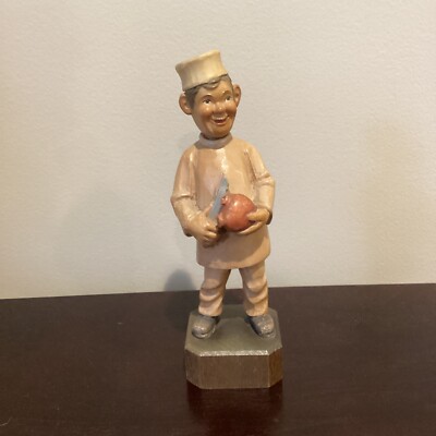 VINTAGE ANRI HAND CARVED WOOD FIGURINE HEART SURGEON MEDICAL ITALY