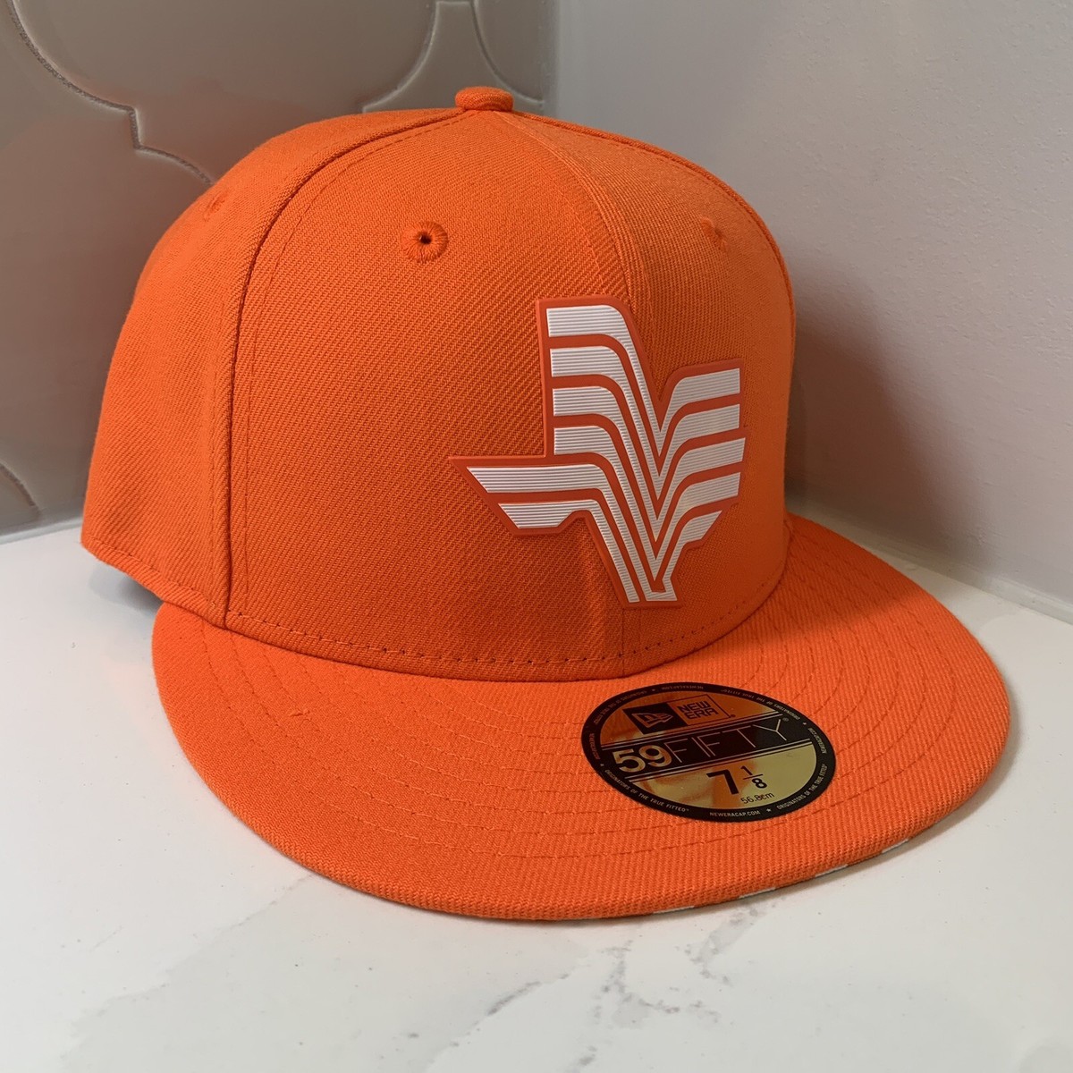 New Era MiLB Orange White Whatatexas Logo 59FIFTY Fitted Hat Cap