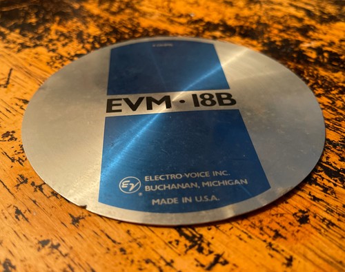 Vintage Electro-Voice EVM-18B Speaker Badge Emblem - Picture 5 of 5