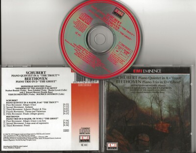 SCHUBERT Trout Quintet BEETHOVEN Ghost Trio cd EMI CFP digital remaster 1989