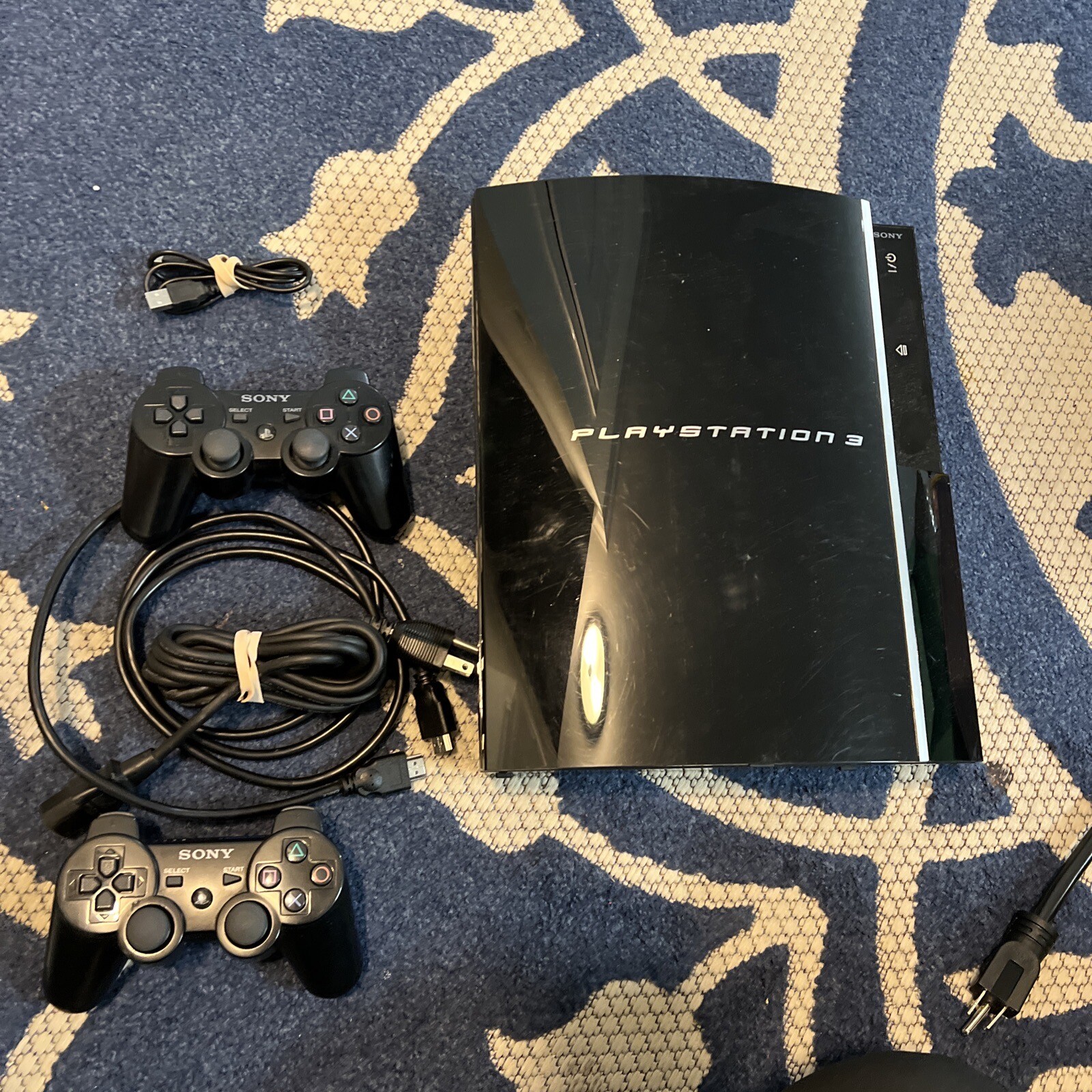 Sony Playstation 3 PS3 Fat CECHL01 80GB Console with Tow Controllers eBay