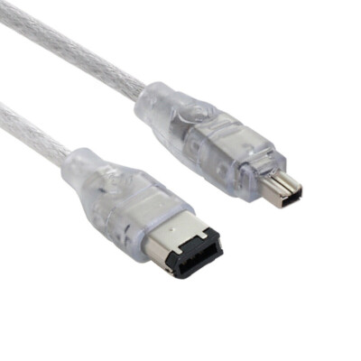 Firewire IEEE1394 6-Pin to 4-Pin M/M Adapter Cable 6P Male to 4P Male Plug IE...