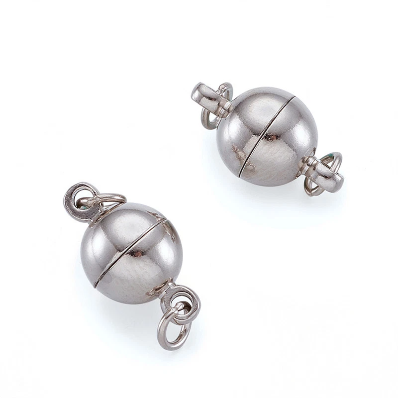 50 juegos de cierres magnéticos de latón platino sin níquel 14x8 mm anillo de salto: 4x0,7 mm Foto 2 de 4