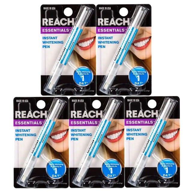 5 REACH Instant Teeth Whitening Pens/Dazzling White Professional