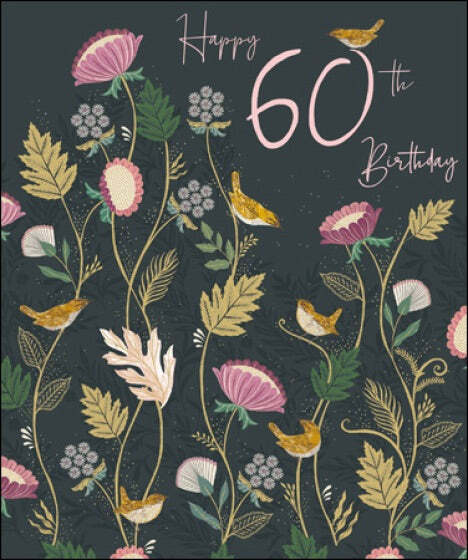 National Trust Cirl Buntings 60th Birthday Card - Woodmansterne Greeting Card