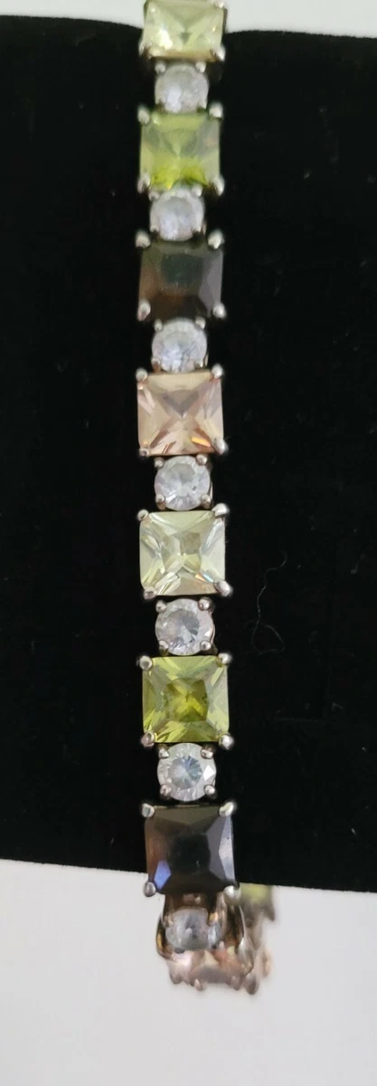 Vintage Sterling Silver 925 FAS stamp 14k gold with gemstones bracelet