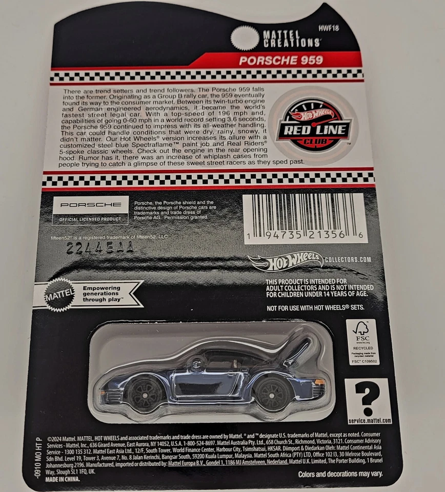 Hot Wheels Collectors RLC Exclusive Porsche 959 (New and Sealed)   - Image 2 of 4
