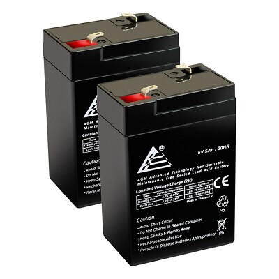 2 Pack: ExpertBattery 6V 5AH Battery for Power Wheels Harley Rocker - P5065 