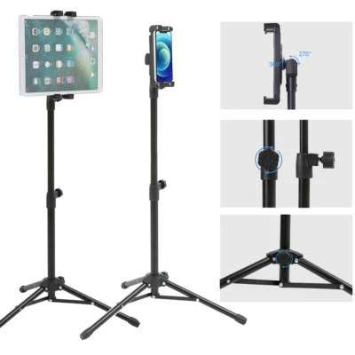 UNHO Höhenverstellbar Stativ Ständer Halterung für Tablet Handy Smartphone flexibel I