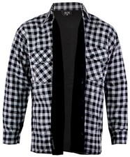 Mens Collared Thermal Fleece Lined Shirt Lumberjack Work Jacket Check M-2XL