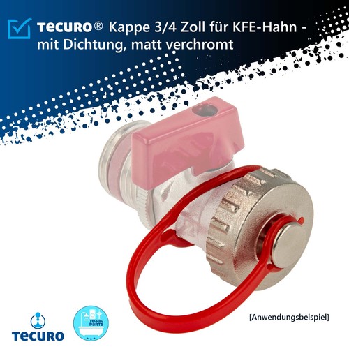 3 Stück tecuro Kappe Blinkappe 3/4 Zoll für KFE-Hahn - mit Dichtung - Messing - Bild 2 von 4