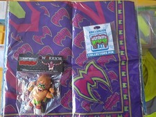Ultimate Warrior  Micro Brawler  Bandana  &  Lapel Pin   Pro Wrestling Crate  