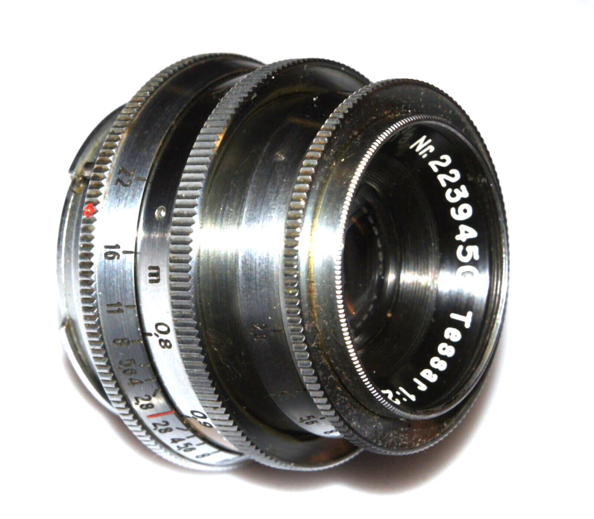 Rare Chrome style Carl Zeiss Jena Tessar 2.8/50 Exakta mount for