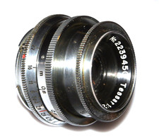 Rare Chrome style Carl Zeiss Jena Tessar 2.8/50 Exakta mount for Kine Exakta EXC