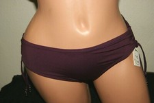 New NWT Anne Cole Wine Aubergine String Tie Bikini Bottoms Sz S