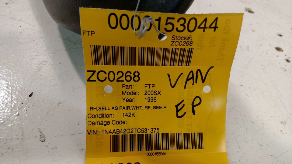 Nissan 200SX 1996 pasajero puerta delantera derecha panel de moldura negro Foto 3 de 3