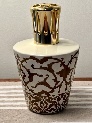 Lampe Berger Paris Céramique Noire Motif Géométrique Blanc - Sans éteignoir
