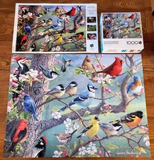 *COMPLETE* BUFFALO GAMES James Hautmann *BIRDS IN AN ORCHARD* 1000 Piece PUZZLE