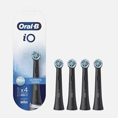 Oral-B IO Ultimate Cleaning Electric 4pk Toothbrush Replacement Brush Head Black