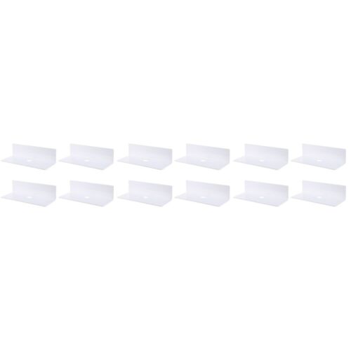 12 PCS White P.S Shelf in L-Shape Small Floating Shelves Wall Mounted-