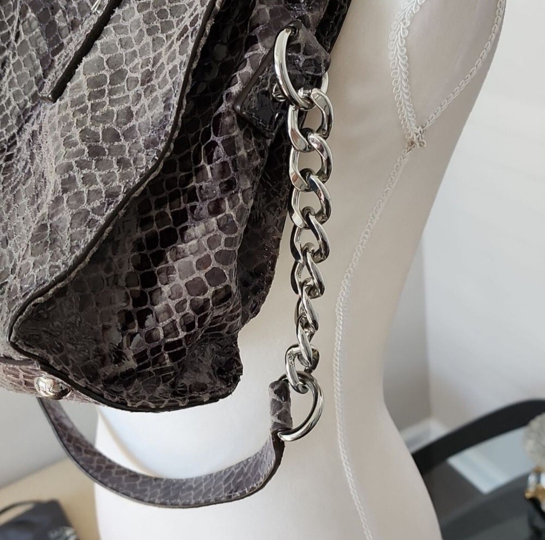 MICHAEL KORS Hamilton Dark Grey Python Snakeskin … - image 10