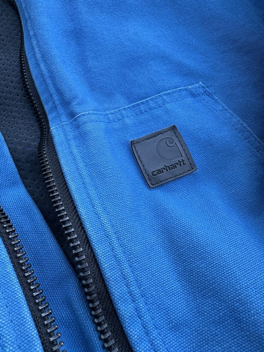 Carhartt J360 ELB Electric Blue Lined Y2K Hooded Work Jacket Carhartt J360 ELB Electric Blue Lined Y2K Hooded Work Jacket