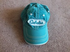 Beautiful Youth Hat Cap Cabela's Teal White Youth Size NICE