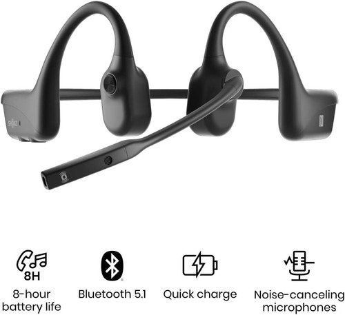AfterShokz OpenComm Open-Ear Bone Conduction Stereo Bluetooth Headset - Slate... - Picture 6 of 11
