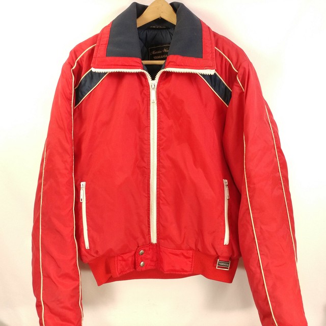 Vintage Yamaha Maxim Wear Red Navy Nylon Snowmobile Snow Jacket Men's M