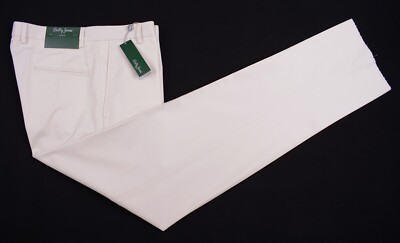 NWT Bobby Jones Stone Khaki Cotton Tencel FLAT FRONT Chinos Casual Pants 34 NEW
