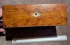 VINTAGE OLD WOODEN DOVETAILED BOX TRINKET TOBACCO LOCK BOX NICE INDIAN INDIA — photo 4